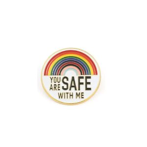 You Are Safe With Me Enamel Pins Rainbow