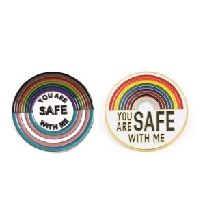 You Are Safe With Me Enamel Pins Transgender